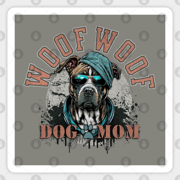Grunge Dog Mom Magnet by HolidayBug
